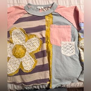 Colorful Patchwork Shirt. Three Birds Nest